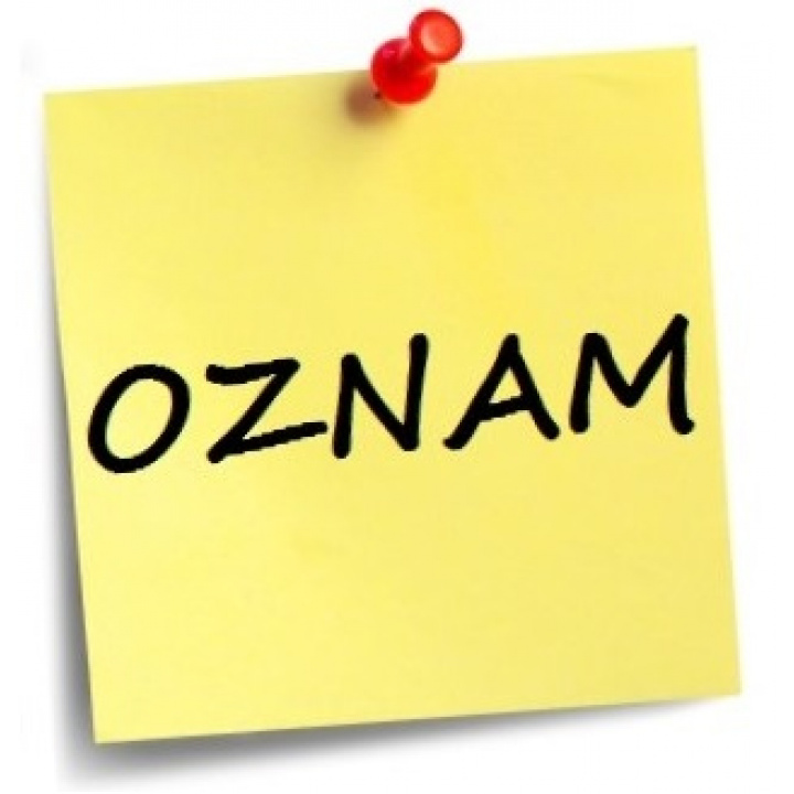 08.05.2021 Oznam