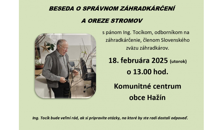 12.02.2025 Beseda o správnom oreze stromov