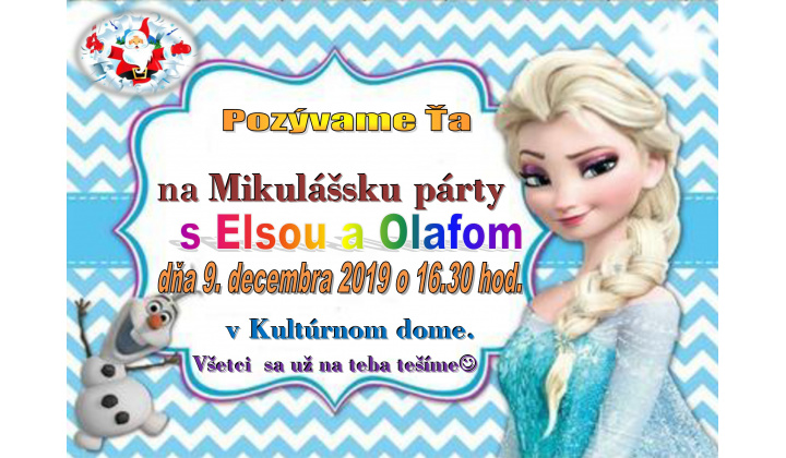 12.11.2019 Pozvánka na Mikulášsku párty